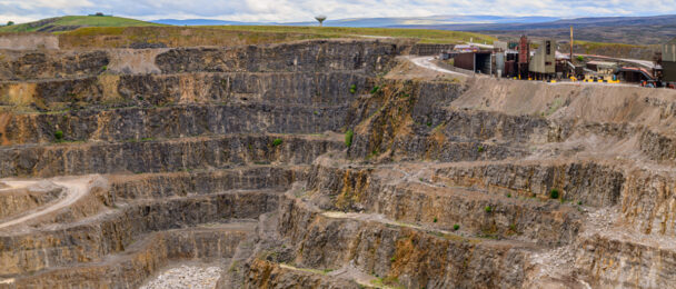 Operational Quarry and its existing benching