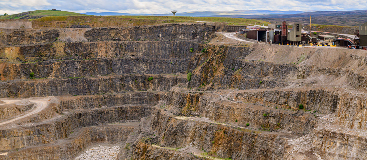 Operational Quarry and its existing benching